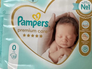 Подгузниктер Памперс премиум 0 Pampers premium care 0